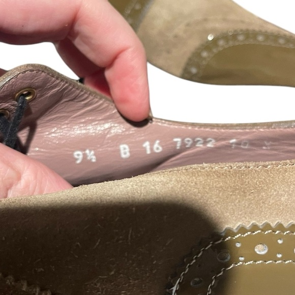Robert Clergerie lace up platform oxfords leather 9 1/2 green and tan - Picture 11 of 11
